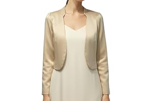 BlackButterfly Formal Satin Long Sleeve Bolero Shrug Jacket