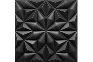 DECCART | Pannelli Decorativi Per Pareti 3D | Pannelli Murali | Pannello Decorativo Parete | Polistirolo PSE | 50x50 cm Onyx, Nero,12m2