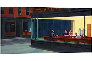 Posterlounge Nachtschwärmer Acrylglasbild von Edward Hopper 100 x 50 cm Braun Wandbilder Wanddeko