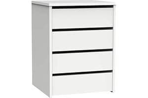 MUEBLES PITARCH | Cajonera 4 Cajones, Cómoda Dormitorios, Despachos, Interior Armario, Blanco Alto Brillo, 63,5x46x45cm (Alto x Ancho x Fondo) Colección Tibet