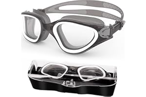 HotSrace Occhialini da Nuoto Polarizzati,Occhialini Piscina Protezione UV Impermeabile Anti-Nebbia Comfort Fit per Uomo Donna Unisex Adulto Adolescenti