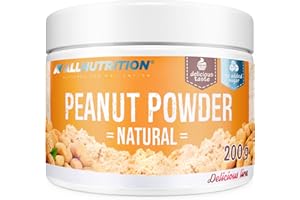 ALLNUTRITION Polvo de Cacahuete sin Azúcar - Crema de Cacahuete sin Azúcar con 50% de Proteína - Dulces Bajos en Calorías - sin Aceite de Palma - Vegano y Ceto Amigable - 200g Natural
