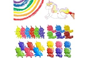 HATFRYF Unicorn Crayons for Toddlers, Non-Toxic Washable Mess-Free Crayon, Art Supplies Drawing Colouring Toddlers Crayon, Easy-Grip Crayons for Kids, Birthday Gifts for Girls Boys, 6 Colors (24PCS)