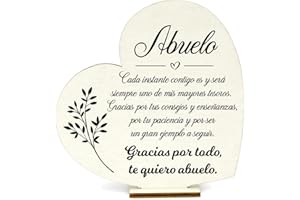 SERENEGLOW Regalo Abuelos Placa de Madera Corazón Regalo Abuelo Dia del Padre Regalos para Abuelos Regalos Abuelo Regalo para Abuelo Regalo Abuelos Regalos Originales para Abuelos