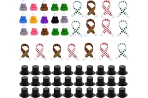 Scinzene 60 Stück Sorgenwürmchen, Sorgenwürmchen Zubehör, Glückswürmchen, Mini Zylinder Hut, Glückswürmchen Zubehör, Mini Zylinder, Mini Zylinder Hut Zum Basteln, Holzköpfe Für Sorgenwürmchen