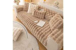 Hufu Kaninchen Plüsch Sofa Überzug L Form, Funny Fuzzy Sofabezug, Winter Sofa Cover Sofa Auflage, Antirutsch Super Weiche Couchüberzug Ecksofa U-Form 1 2 3 4 Sitzer