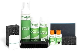 2befair Kit d'entretien intérieur pour cuir lisse et cuir synthétique vegan pour sièges blancs et noirs avec protection en cuir - Compatible avec tous les modèles Tesla - Fabriqué en Allemagne
