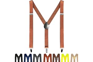 AONAT Tirantes 35 mm Ancho Tirantes para Pantalones Elegante Retro Y shape Style Con 3 Clips Adjustable Elastics Fuerte Una Para Todos -beis 3,5 cm de ancho