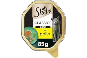 Sheba Paté Classics, Cibo per Gatto con Pollo - 22 Vaschette da 85 g, Totale: 1870 g