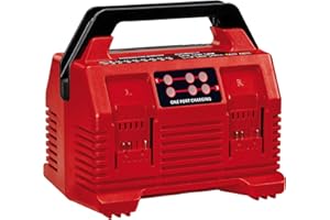 Einhell Chargeur Power X-Quattrocharger 4A Power X-Change (li-ION, 18V, Charge simultanée de 2 Batteries, indicateur d’état LED 6 Positions)