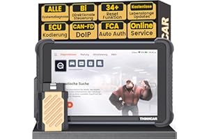 ‎THINKCAR OBD2 Diagnosegerät, ThinkScan 689BT Diagnosegerät Auto Mit 34+ Reset-Funktion Und Volle Systemdiagnose, Auslesegerät Auto Für Aktives Testen/ECU-Codierung/BI-Direktionale Steuerung/CANFD&DoIP