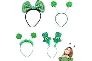 WUERKIYA 4 pezzi fascia accessori per il giorno di San Patrizio decorazione trifoglio decorazione per il giorno di San Patrizio accessorio per costume copricapo festa a tema carnevale festa irlandese