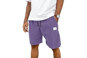 TARAINYA Velluto a Coste Pantaloncini Uomo Cotone Coulisse Estivi Causal Pantaloni Corti Uomo con Tasche