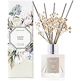 Airkeep Diffuseur de Parfum Clean Linen, Diffuseur Parfum Maison avec 8 Bâtonnets Diffuseur Parfum, Decoration pour Chambre, 