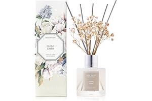 Airkeep Raumduft Clean Linen Duft, Reed Diffuser mit 8 Duftstäbchen, Lufterfrischer für Badezimmer, Wohnung, Heimdekoration, 100ml