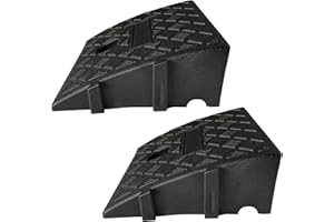 POMUROM Rampas de Bordillo 11/13 cm Alto, Rampa Acceso Coche Portátil, Rampas de Plás-Tico para Coche, Rampa de Umbral Antideslizante para Silla de Ruedas Coche Moto Scooter Bicicleta Andador Aceras Garajes