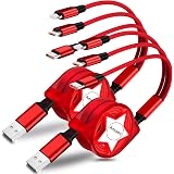 SDBAUX Cavo USB Multiplo 4 In 1 Intrecciato 1.2m – Ricarica Veloce 3A Per IPhone, USB-C, Micro USB