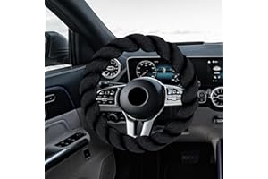 TELAOBAN Flauschige Auto Lenkradbezüge, Winter Lenkradbezug, Flauschige Winter Auto Lenkradbezüge, Plüsch Lenkradbezug Winter, Universal Plüsch Lenkradhülle, passt den meisten Lenkrad 37cm-38cm Größe(Schwarz)