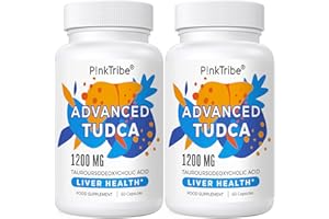 ‎P!NKTRIBE TUDCA Supplement 1200mg pro Portion, (2 Pack) 120 Kapseln, Ultra Strength Tauroursodeoxycholic Acid, Erstklassige Qualität