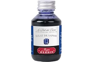 Jacques Herbin 17016T - Writing ink bottle 100ml - Fountain pens, roller pens - Eclat de saphir - Painting - Drawing - Calligraphy - Creative - Arts & Crafts