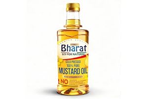 Bharat Pure Mustard Oil 2 Litre | Kachi Ghani Cold Pressed | Authentic Indian Cooking Oil | Rich in MUFA & PUFA | Strong Aroma & Flavor