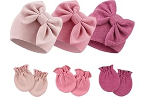 DRESHOW Sombreros y Gorras y Guantes para Bebé Recién Nacido Bebé Beanie Sombrero para Bebés Niñas Niños Gorros 0-6 Meses