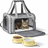 PAW PANACHE - Airplane friendly cat carrier - Soft and foldable bag up to 8 kg with handle and strap - ideal for travel and c