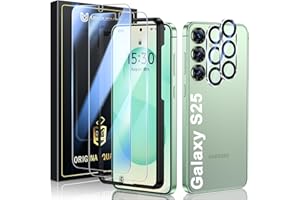 UniqueMe für Samsung Galaxy S25 für Panzerglas, 2 Stück Displayschutz und 2 Stück Kameraschutz, Bruchsichere Schutzfolie für Samsung S25, Leicht anzubringen, Keine Blasen, 9H-Härte, HD-Klar