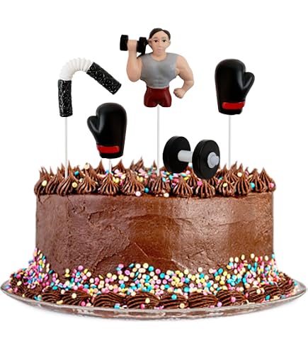 25 Pezzi Palestra Decorazioni Torte Sollevamento Pesi Toppers per Torta a Tema Fitness Bilanciere Kettlebell Decorazioni per Feste per Uomini Donne Ragazzo Ragazza Amanti del Fitness