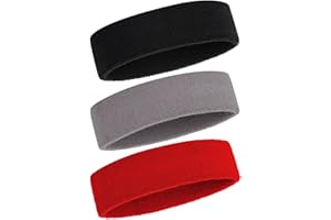 ONUPGO Headband Sports Sweatbands - 3/6/12 Terry Cloth Striped Head Band/Wrist Band Set Athletic Ćwiczenie Koszykówka Headbands Moisture Wicking Bluza Absorbing Band