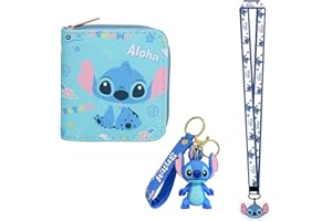shengo Stitch Wallets Cartoon Wallet, PU Leather Stitch Purse for Kids Adult, Short Wallet Stitch Coin Purse Cartoon Purse Birthday Gift for Cartoon Fans Boys Girls