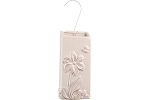 MONTEMAGGI Umidificatore da Termosifone in Ceramica, Evaporatore d'Acqua Decorato Fiori Bianchi Anticati A 26X23X17