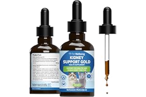 Pet Wellbeing Kidney Support Gold for Cats - Vet-Formulated - Herbal Supplement, Supports Normal Kidney Function, Hydration & Energy, Rehmannia & Dong Quai – 2 oz (59 ml)