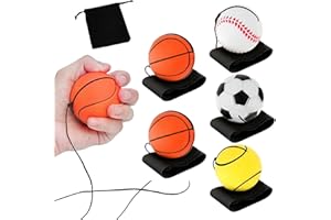 GFTCGK 5 Stück Ballsport Perlen Spielzeug, einschließlich Basketball, Baseball und Fußball Return Gummi Prellen Ball Spielzeug, geeignet für Jungen und Mädchen als Party Geschenke, Übung oder Spiele