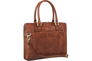 STILORD 'Latoya' Bolso Oficina Mujer Cuero Vintage Maletín Trabajo Portdocumentos Bolsa de Negocios para Ordenador Portátil de 13.3 Pulgadas de Auténtica Piel