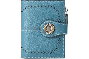 SENDEFN Monedero Mujer Cuero Pequeña Carteras de Mujer, Bloqueo RFID Billetero Corta Monederos con 16 Ranuras para Tarjeta Mujer con Cremallera Monedas Compartimiento