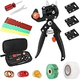 Housolution 2 in 1 Professional Grafting Scissors | Grafting and Pruning Tool Kit with 3 Graft Blades V/U/&Omega; Cut for Plant Fru