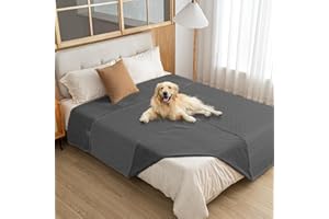 Amarrirose wasserdichte Hundedecke,203x229cm Outdoor Hundematte Waschbar für Grosse Hunde,Flauschig Katze ndecke und Weich Beidseitiger Sofabezug-Schutz,Dunkelgrau+grau