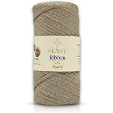 Premium Ribbon Polyester Ip 200 gr Polyester Ribbon Makrome Ipi (Simli S&uuml;tl&uuml; Kahve)