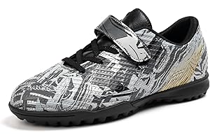 Puvvtyi Kids Football Boots,Anti-Slip Foot Shoes Laceless,Unisex Boys Girls Football Trainers