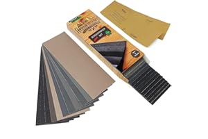 HOLZWURM Premium zestaw papieru ściernego, 45 arkuszy, grubo – drobny [P 80 – P 3000] do drewna, metalu, lakieru i wielu innych