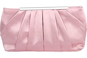 Lollanda Women Clutch Handbag, Elegant Pleated Satin Clutches Handbag for Roses Evening Prom Party Wedding