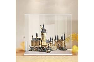 NBMNN Vitrina Acrílica para Lego Harry Potter Castillo Hogwarts 71043 Vitrina Transparente Prueba Polvo (Kit Lego No Incluido) White Base