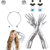 Costume D'alien Complet Pour Femme - Haut + Jupe + Bandeau + Lunettes + Gel Pailleté - Taille M/L, Pour Fête, Carnaval, Halloween