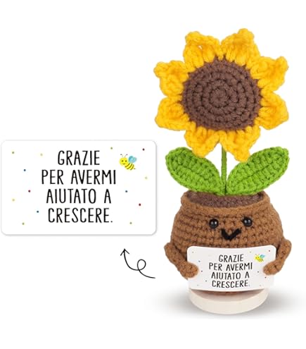 Girasole Positivo Hshenjhu - Peluche 14x7cm Con Messaggio Motivazionale | Regalo Emotivo