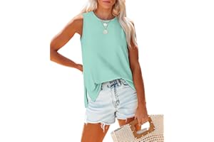 Sampeel Clearance Womens Vest Tops Ladies Summer Sleeveless T Shirts Loose Fit Side Splits Tank