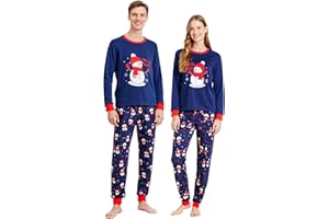 DECOVICI Christmas Pajamas Men Women 1 Pack, Family Christmas Pyjamas Matching Sets for Couple Adults Holiday Pjs Sleepwear