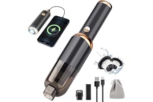 UPOHYEE Aspiradoras Potentes 9500PA Capacidad De 150ML Aspiradora De Mano 3 IN 1 con Batería De 4000mAh Carga Rápida USB-C Aspirador De Coche con 2 HEPA Filtro Lavable para Coches Pelos Casa Mascotas