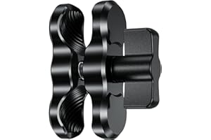 BRCOVAN Lega Alluminio Braccio a Doppia Presa (Braccio corto) Compatible with RAM Mounts Componenti a Sfera da 1 Pollice, Lunghezza Totale 2,48"