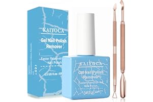 KAIYOCA Gel Nail Polish Remover 15ml, with Cuticle Pusher and Scraper, Professional Polish Kit for Nails, Non-Irritating, Easily & Quickly Gel Remove in 3-5 Minutes